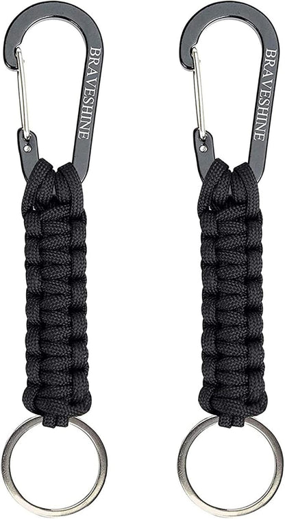 BRAVESHINE Paracord Keychain Carabiner Clip, D Ring Lanyard Hanger Stroller Hook by BRAVESHINE