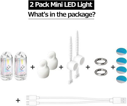 USB Mini LED Lantern, 2 Pack Waterproof EDC Keychain LED Flashlight - Image 9