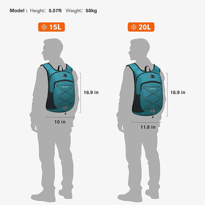 Ultra-Light Soft Daypack 15L/20L, Cushioned Breathable Back Panel Backpack - Image 6