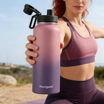 Navigate 40 oz Insulated Stainless Steel Sports Water Bottle - Image 7