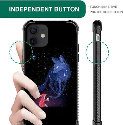 for iPhone 11 Case, Galaxy Fox Wolf Pattern Graphic Design Girl Boy Soft - Image 4