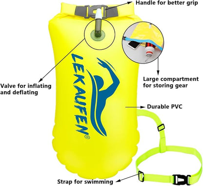 Swim Buoy for Open Water, 20L Swim Safety Float Waterproof Dry Bag for Swimmers - Image 6