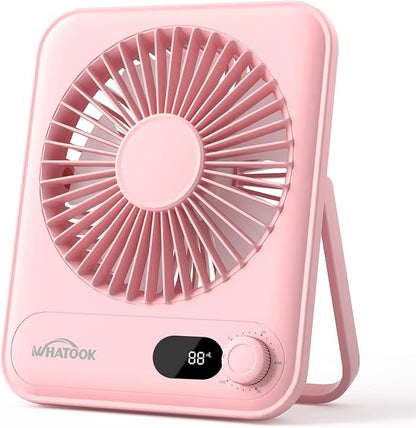 WHATOOK Small Desk Fan Personal Fans: 5000mah 25 Hours Battery Office Quiet by FashionCaring-MakeitYours
