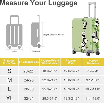 ANNA QUEEN Cute Panda Bamboo Luggage Cover, Cartoon Animal Suitcase Protector - Image 4