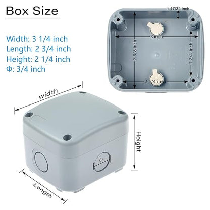 Small IP66 Weatherproof Enclosure in Grey, Nineleaf Outdoor Electrical Box 3 - Image 4