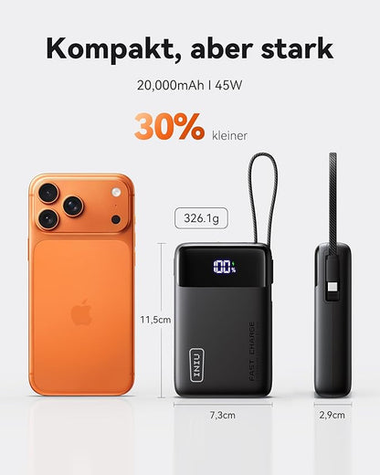 INIU 20000mAh Power Bank, Small Portable Charger, 45W PD Fast Charging Battery - Image 4