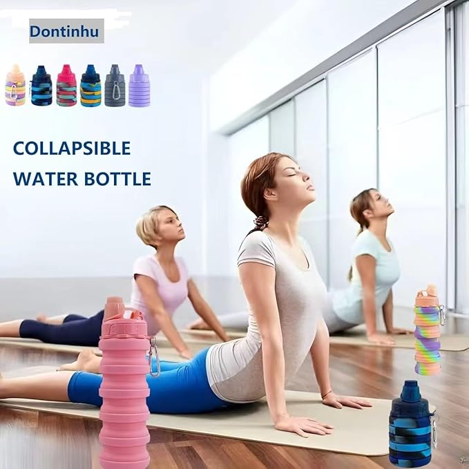 Collapsible Water Bottles 4 PackTravel water bottle Sports Portable Water - Image 5