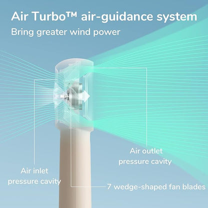 JISULIFE Handheld Portable Turbo Fan, 4000mAh USB Rechargeable Personal Battery - Image 4