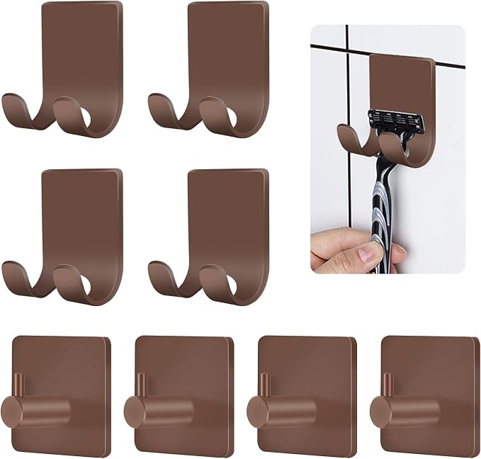 CGBE Razor Holder for Shower, 4 Packs Shaver Holder and Hooks, Self Adhesive by CGBE