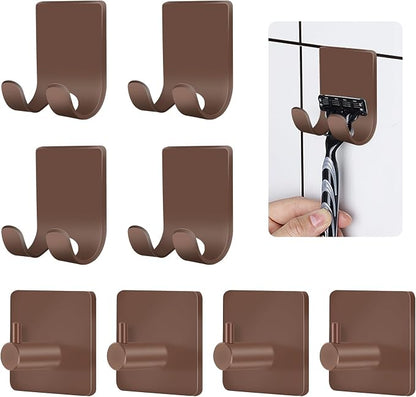CGBE Razor Holder for Shower, 4 Packs Shaver Holder and Hooks, Self Adhesive by CGBE