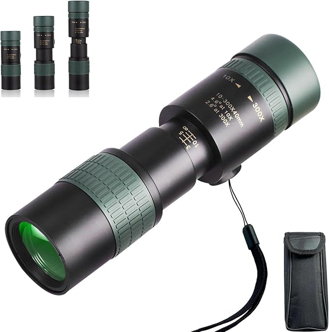 10-300x40 Monoculars for Adults High Powered–Zoom Monocular Telescope by Belmeri