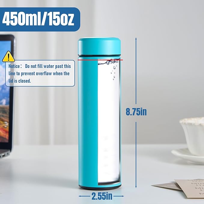 PARACITY Insulated Water Bottle, 15 oz Stainless Steel Water Bottles - Image 7
