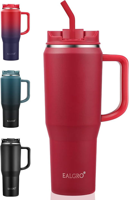 EALGRO 40 oz Tumbler with Handle, Insulated Tumblers with Lid and Straw by EALGRO