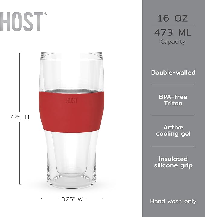 Host FREEZE Beer Glasses, Frozen Brew Mugs, Freezable Pint Glass Set, Insulated - Image 3