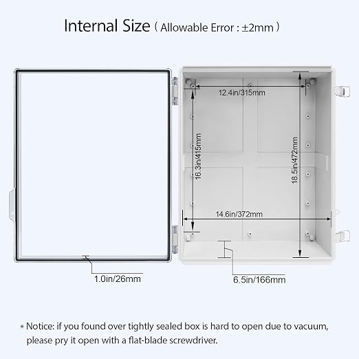 LeMotech Electrical Box, IP67 Waterproof Hinged Clear Cover Stainless Steel - Image 5