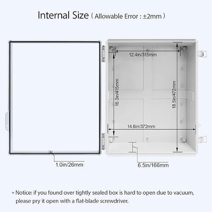 LeMotech Electrical Box, IP67 Waterproof Hinged Clear Cover Stainless Steel - Image 5