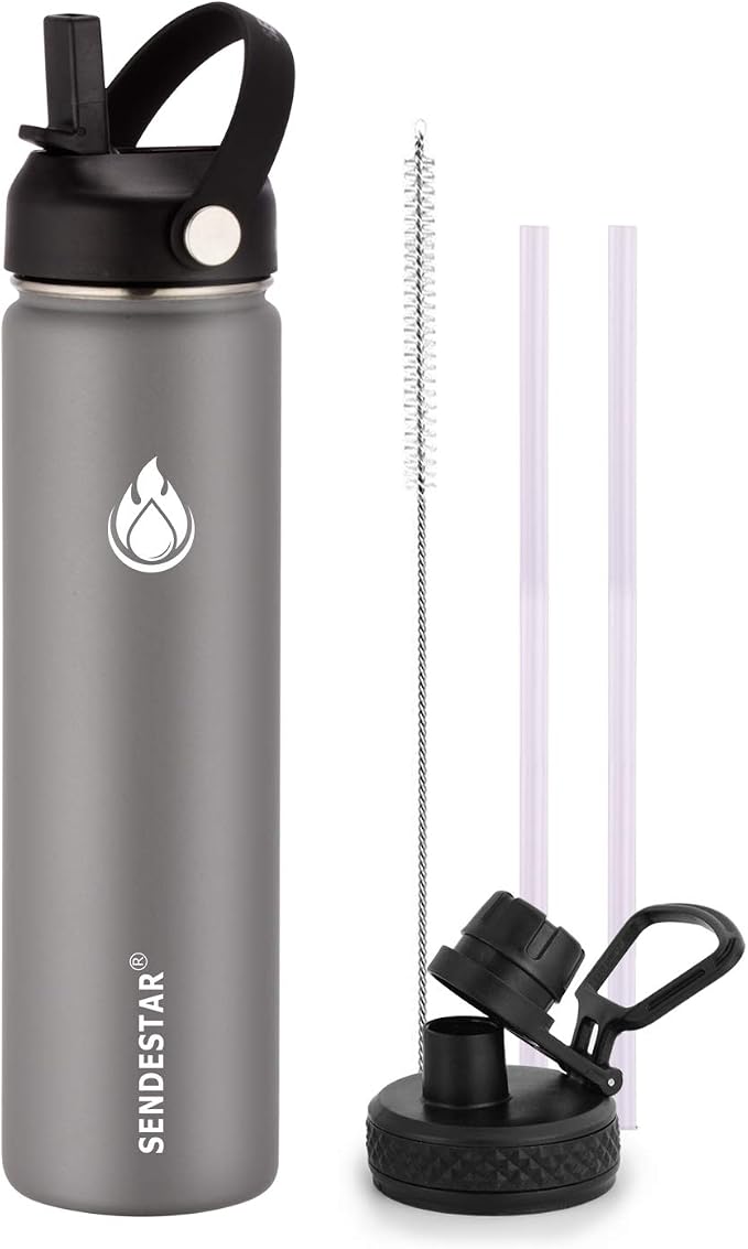 SENDESTAR Stainless Steel Water Bottle, Wide Mouth Water Bottle 24 oz by Sendestar