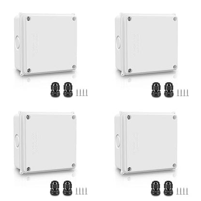 NineLeaf White Junction Box, IP65 Waterproof ABS Plastic Electrical Enclosure by NineLeaf
