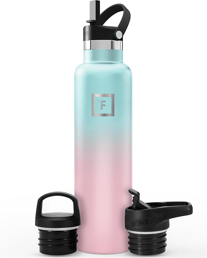 IRON °FLASK Camping & Hiking Hydration Flask - 24 oz Bubble Gum by IronFlask