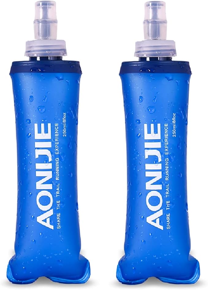 Azarxis TPU Soft Flask Collapsible Water Bottles BPA-Free 250ml 350ml 500ml by DesignedforOutdoorSports