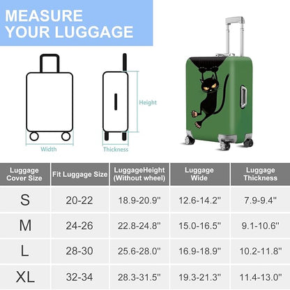 ANNA QUEEN Black Cat Hanging Cartoon Luggage Cover, Cute Stretchable Suitcase - Image 7