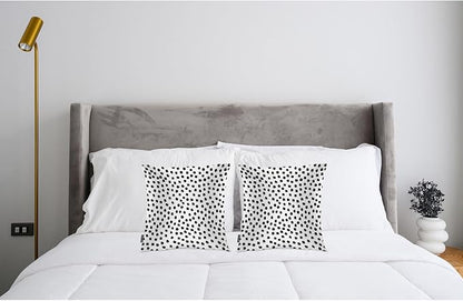 Swono Polka Dots Decorative Throw Pillow Covers Pack of 2, Abstract Messy Black - Image 3