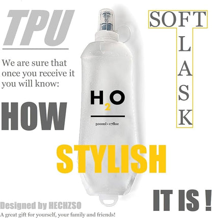 Collapsible TPU Soft Flask 500ml Leakproof Hydration Bottle - Image 2
