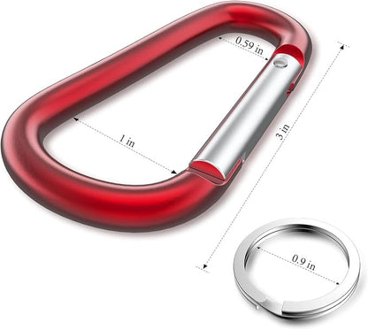 Carabiner Keychain Clip -3" Aluminum Carabiner D Ring, Caribeener Clips - Image 3