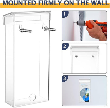 Remerry 1 Pcs Outdoor Brochure Holder 4 x 9 Inch Waterproof Wall Mount - Image 5
