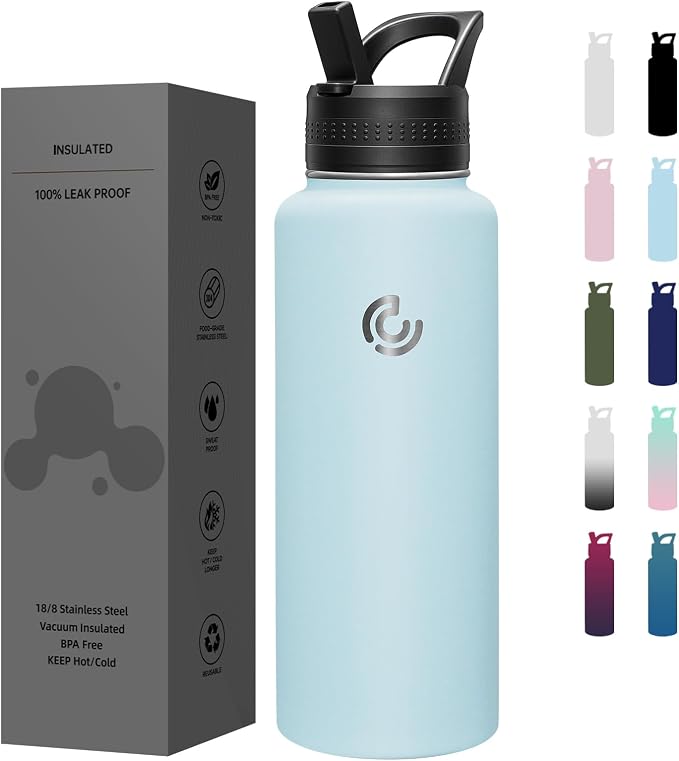 COKTIK 40oz Sports Water Bottle, Stainless Steel Water Bottle by coktik