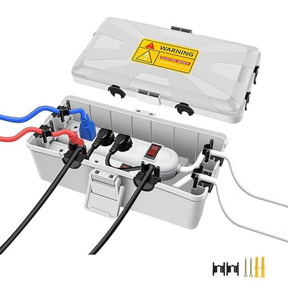 NineLeaf Outdoor Electrical Box, Weatherproof Connection Box w/6 Cable Entry by NineLeaf