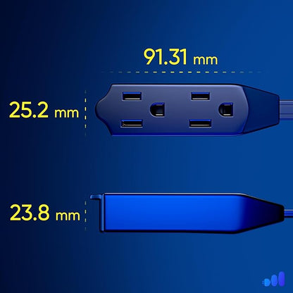 Maximm Cable 4 Ft 360° Rotating Flat Plug Extension Cord, 16/3 AWG Multi 3 - Image 3