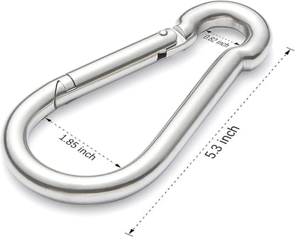 sprookber 316 Stainless Steel Carabiner Clip, Marine Grade Heavy Duty Spring - Image 2