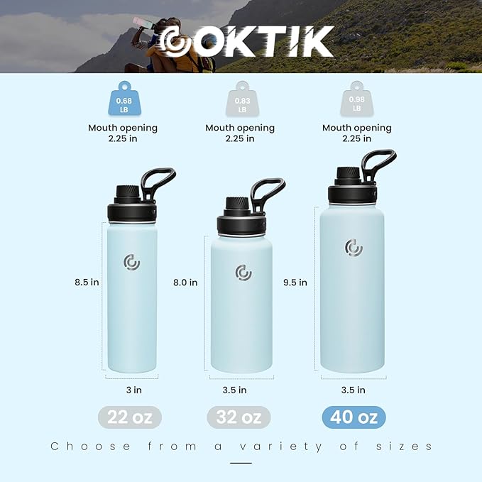 Sports Water Bottle 40oz, Insulated Water Bottle - Image 2