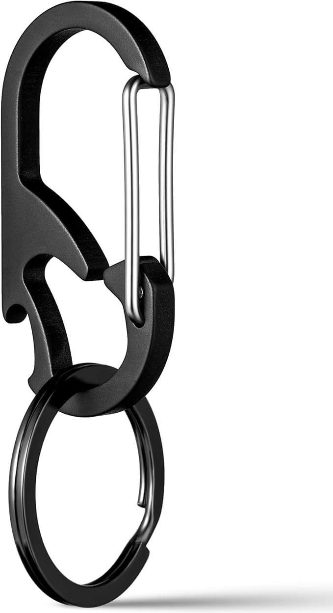 TISUR Titanium Carabiner Keychain Clip, Anti-Lost Key Ring Holder, Self-Locking by TISUR
