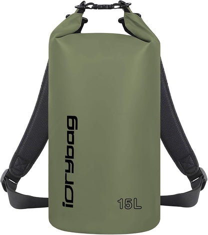 IDRYBAG Dry Bag for Kayaking Waterproof 2L/5L/10L/15L/20L, Small Dry Sack by iDrybag+