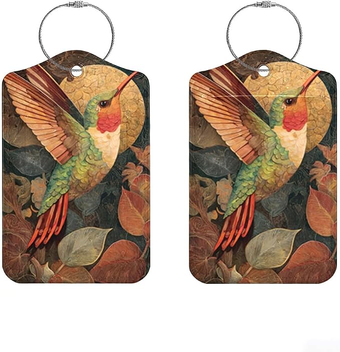 2Pcs Vintage Hummingbird Luggage Tags by Cmialusie