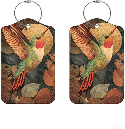 2Pcs Vintage Hummingbird Luggage Tags by Cmialusie