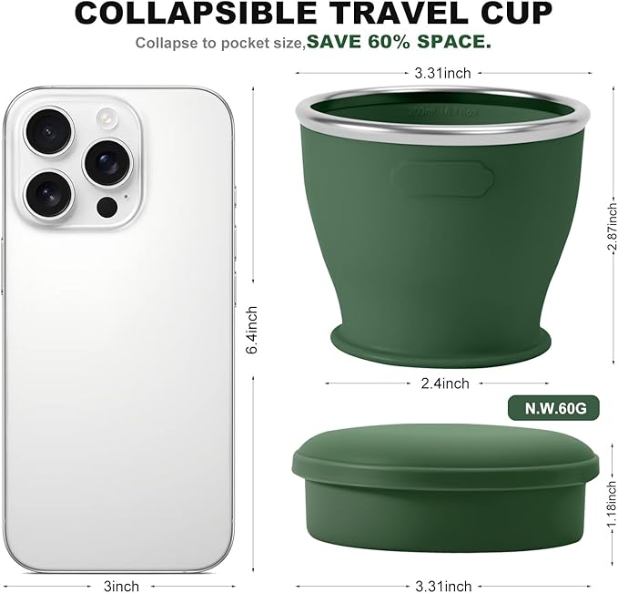 Collapsible Travel Cup, BPA-Free Reusable Water Cup, Lightweight Drinking Cups - Image 6