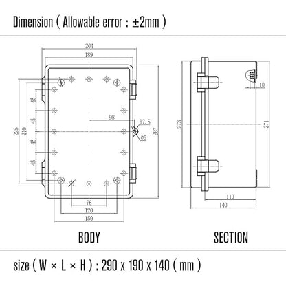 LeMotech Electrical Box, IP67 Waterproof Hinged Clear Cover Stainless Steel - Image 8