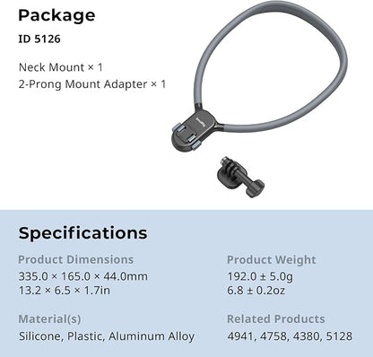SMALLRIG Magnetic Neck Mount for Action Camera, Quick Release One-Click Button - Image 8
