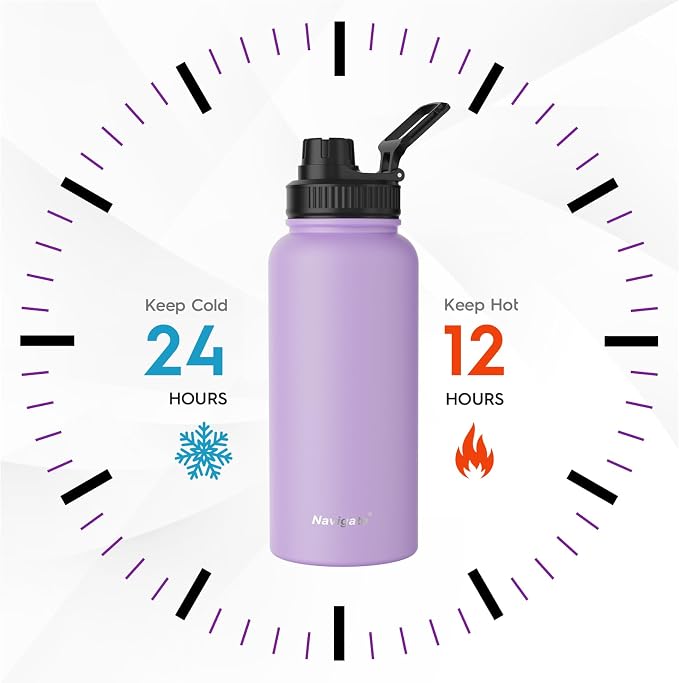 Navigate 32 oz Stainless Steel Insulated Water Bottle, Double Walled Leak Proof - Image 2