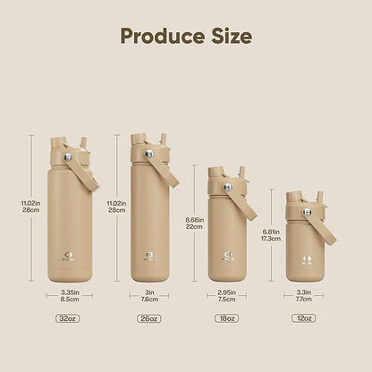 Kids Insulated Water Bottle - 12oz Stainless Steel Water Bottle with Dual Spouts - Image 6