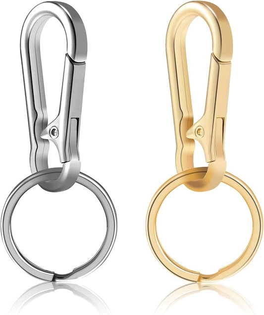 2pcs Metal Keychain Rings, Sturdy Key Chain Ring Carabiner Clip, Key Holder by ManTangSun