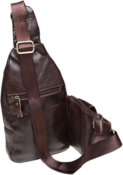 Hebetag Leather Sling Bag Crossbody Backpack - Image 3