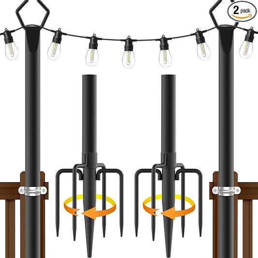 AILBTON 2 Pack 10Ft String Light Poles, Light Poles by AILBTON