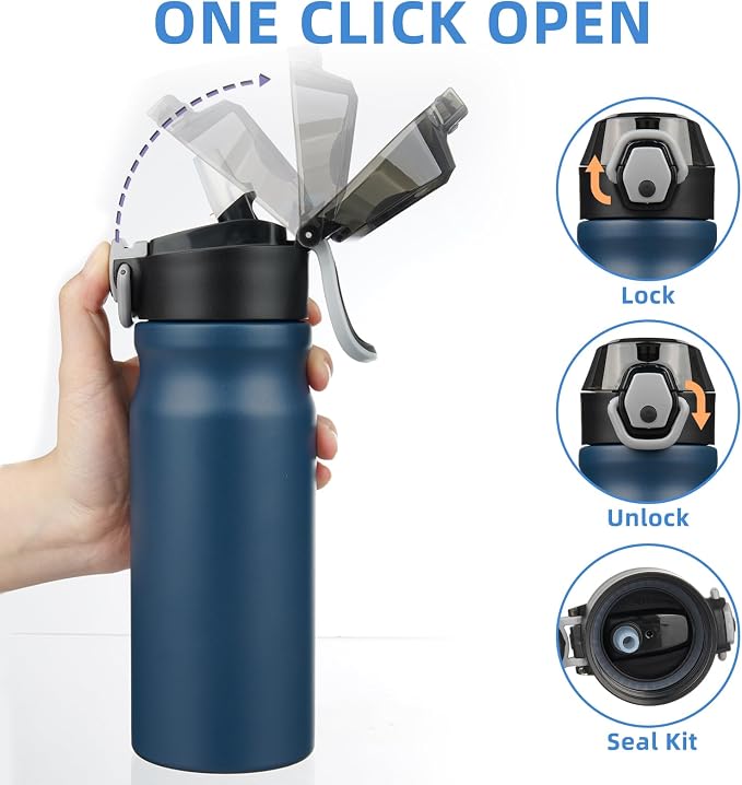 BJPKPK Insulated Water Bottle 18oz Stainless Steel Water Bottles - Image 3