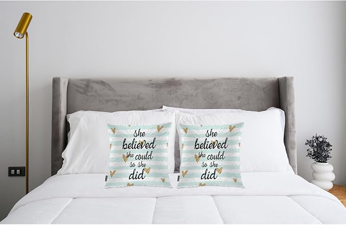 Swono Motivational Quote Pack of 2 Decorative Throw Pillow Covers Cushion Covers - Image 3