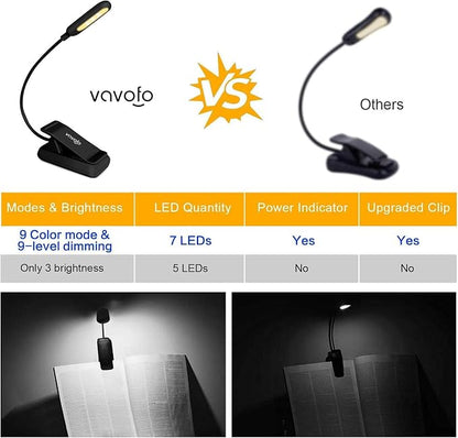 VAVOFO Clip On Rechargeable Reading Light, 7 LEDs - Image 6