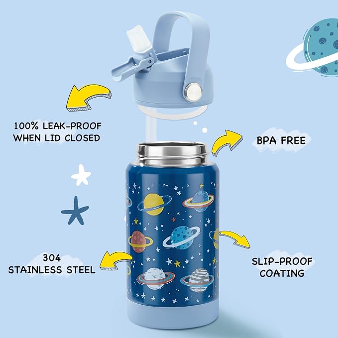 Kerilyn 12oz Kids Water Bottle, Stainless Steel Insulated Water Bottle - Image 2